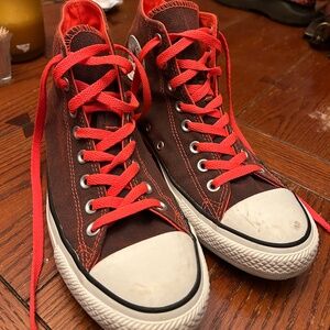 orange converse high tops